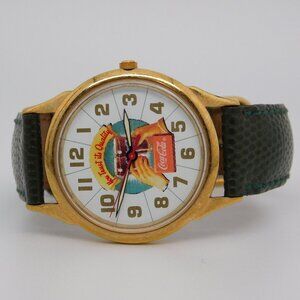 Coca-Cola Genuine Leather Quartz Analog Men's Watch New Battery